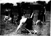 An illustration from Play, comprising games for the kindergarten, playground, schoolroom and college; how to coach and play girls' basket-ball, etc (1918)