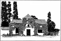 An illustration from Small French buildings; the architecture of town and country, comprising cottages, farmhouses, minor chateaux or manors with their farm groups, small town dwellings, and a few churches (1921)