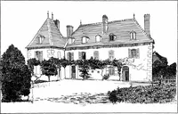 An illustration from Small French buildings; the architecture of town and country, comprising cottages, farmhouses, minor chateaux or manors with their farm groups, small town dwellings, and a few churches (1921)