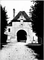 An illustration from Small French buildings; the architecture of town and country, comprising cottages, farmhouses, minor chateaux or manors with their farm groups, small town dwellings, and a few churches (1921)
