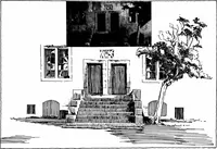An illustration from Small French buildings; the architecture of town and country, comprising cottages, farmhouses, minor chateaux or manors with their farm groups, small town dwellings, and a few churches (1921)