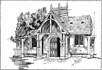 An illustration from Small French buildings; the architecture of town and country, comprising cottages, farmhouses, minor chateaux or manors with their farm groups, small town dwellings, and a few churches (1921)