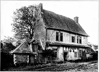 An illustration from Small French buildings; the architecture of town and country, comprising cottages, farmhouses, minor chateaux or manors with their farm groups, small town dwellings, and a few churches (1921)