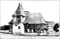 An illustration from Small French buildings; the architecture of town and country, comprising cottages, farmhouses, minor chateaux or manors with their farm groups, small town dwellings, and a few churches (1921)