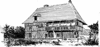 An illustration from Small French buildings; the architecture of town and country, comprising cottages, farmhouses, minor chateaux or manors with their farm groups, small town dwellings, and a few churches (1921)