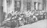 An illustration from Bobbins of Belgium : a book of Belgian lace, lace-workers, lace-schools and lace-villages (1920)