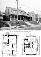 Picture 119 of 171 from The housing book; containing photographic reproductions, with floor plans of workingmen's homes. One and two family houses of frame, brick, stucco and concrete construction; also four, six and nine family apartments. Showing single houses, groups and developments that have been built in various parts of the United States (1919), leaf 102