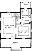 An illustration from The housing book; containing photographic reproductions, with floor plans of workingmen's homes. One and two family houses of frame, brick, stucco and concrete construction; also four, six and nine family apartments. Showing single houses, groups and developments that have been built in various parts of the United States (1919)