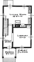 An illustration from The housing book; containing photographic reproductions, with floor plans of workingmen's homes. One and two family houses of frame, brick, stucco and concrete construction; also four, six and nine family apartments. Showing single houses, groups and developments that have been built in various parts of the United States (1919)