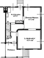 Picture 155 of 171 from The housing book; containing photographic reproductions, with floor plans of workingmen's homes. One and two family houses of frame, brick, stucco and concrete construction; also four, six and nine family apartments. Showing single houses, groups and developments that have been built in various parts of the United States (1919), leaf 122