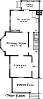 An illustration from The housing book; containing photographic reproductions, with floor plans of workingmen's homes. One and two family houses of frame, brick, stucco and concrete construction; also four, six and nine family apartments. Showing single houses, groups and developments that have been built in various parts of the United States (1919)