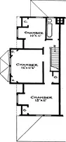 An illustration from The housing book; containing photographic reproductions, with floor plans of workingmen's homes. One and two family houses of frame, brick, stucco and concrete construction; also four, six and nine family apartments. Showing single houses, groups and developments that have been built in various parts of the United States (1919)
