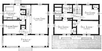 An illustration from The housing book; containing photographic reproductions, with floor plans of workingmen's homes. One and two family houses of frame, brick, stucco and concrete construction; also four, six and nine family apartments. Showing single houses, groups and developments that have been built in various parts of the United States (1919)