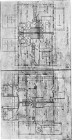 An illustration from The housing book; containing photographic reproductions, with floor plans of workingmen's homes. One and two family houses of frame, brick, stucco and concrete construction; also four, six and nine family apartments. Showing single houses, groups and developments that have been built in various parts of the United States (1919)