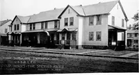 Picture 52 of 171 from The housing book; containing photographic reproductions, with floor plans of workingmen's homes. One and two family houses of frame, brick, stucco and concrete construction; also four, six and nine family apartments. Showing single houses, groups and developments that have been built in various parts of the United States (1919), leaf 58