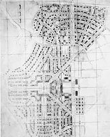 An illustration from The housing book; containing photographic reproductions, with floor plans of workingmen's homes. One and two family houses of frame, brick, stucco and concrete construction; also four, six and nine family apartments. Showing single houses, groups and developments that have been built in various parts of the United States (1919)
