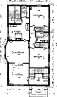 An illustration from The housing book; containing photographic reproductions, with floor plans of workingmen's homes. One and two family houses of frame, brick, stucco and concrete construction; also four, six and nine family apartments. Showing single houses, groups and developments that have been built in various parts of the United States (1919)