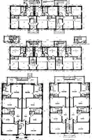 An illustration from The housing book; containing photographic reproductions, with floor plans of workingmen's homes. One and two family houses of frame, brick, stucco and concrete construction; also four, six and nine family apartments. Showing single houses, groups and developments that have been built in various parts of the United States (1919)