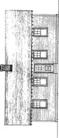 An illustration from The housing book; containing photographic reproductions, with floor plans of workingmen's homes. One and two family houses of frame, brick, stucco and concrete construction; also four, six and nine family apartments. Showing single houses, groups and developments that have been built in various parts of the United States (1919)