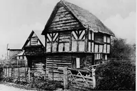An illustration from Old cottages, farm houses, and other half-timber buildings in Shropshire, Herefordshire, and Cheshire (1904)