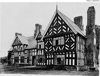 An illustration from Old cottages, farm houses, and other half-timber buildings in Shropshire, Herefordshire, and Cheshire (1904)