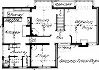 Picture 93 of 306 from Country cottages and week-end homes, by J. H. Elder-Duncan ... with numerous illustrations and plans of cottages by well-known architects (1912), leaf 107