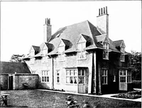 An illustration from Country cottages and week-end homes, by J. H. Elder-Duncan ... with numerous illustrations and plans of cottages by well-known architects (1912)