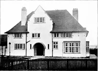 An illustration from Country cottages and week-end homes, by J. H. Elder-Duncan ... with numerous illustrations and plans of cottages by well-known architects (1912)