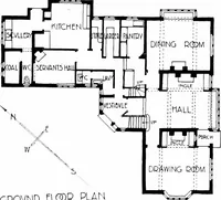 An illustration from Country cottages and week-end homes, by J. H. Elder-Duncan ... with numerous illustrations and plans of cottages by well-known architects (1912)