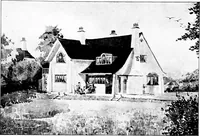 An illustration from Country cottages and week-end homes, by J. H. Elder-Duncan ... with numerous illustrations and plans of cottages by well-known architects (1912)