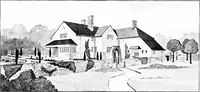 An illustration from Country cottages and week-end homes, by J. H. Elder-Duncan ... with numerous illustrations and plans of cottages by well-known architects (1912)