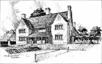 An illustration from Country cottages and week-end homes, by J. H. Elder-Duncan ... with numerous illustrations and plans of cottages by well-known architects (1912)