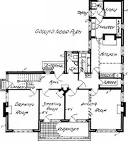 An illustration from Country cottages and week-end homes, by J. H. Elder-Duncan ... with numerous illustrations and plans of cottages by well-known architects (1912)