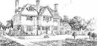 An illustration from Country cottages and week-end homes, by J. H. Elder-Duncan ... with numerous illustrations and plans of cottages by well-known architects (1912)