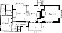 An illustration from Country cottages and week-end homes, by J. H. Elder-Duncan ... with numerous illustrations and plans of cottages by well-known architects (1912)