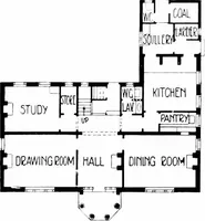 An illustration from Country cottages and week-end homes, by J. H. Elder-Duncan ... with numerous illustrations and plans of cottages by well-known architects (1912)
