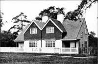 An illustration from Country cottages and week-end homes, by J. H. Elder-Duncan ... with numerous illustrations and plans of cottages by well-known architects (1912)