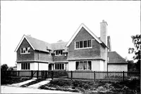 An illustration from Country cottages and week-end homes, by J. H. Elder-Duncan ... with numerous illustrations and plans of cottages by well-known architects (1912)