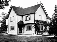 An illustration from Country cottages and week-end homes, by J. H. Elder-Duncan ... with numerous illustrations and plans of cottages by well-known architects (1912)