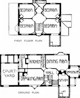 An illustration from Country cottages and week-end homes, by J. H. Elder-Duncan ... with numerous illustrations and plans of cottages by well-known architects (1912)