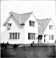 An illustration from Country cottages and week-end homes, by J. H. Elder-Duncan ... with numerous illustrations and plans of cottages by well-known architects (1912)