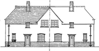 An illustration from Type plans and elevations of houses designed by the Ministry of Health in connection with state-aided housing schemes (1920)