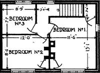 An illustration from Type plans and elevations of houses designed by the Ministry of Health in connection with state-aided housing schemes (1920)