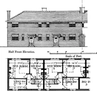 An illustration from Type plans and elevations of houses designed by the Ministry of Health in connection with state-aided housing schemes (1920)