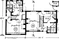 An illustration from Type plans and elevations of houses designed by the Ministry of Health in connection with state-aided housing schemes (1920)