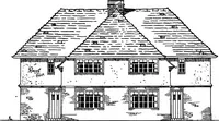An illustration from Type plans and elevations of houses designed by the Ministry of Health in connection with state-aided housing schemes (1920)