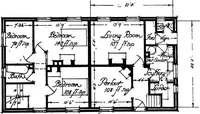 An illustration from Type plans and elevations of houses designed by the Ministry of Health in connection with state-aided housing schemes (1920)