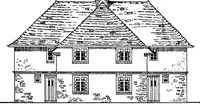 An illustration from Type plans and elevations of houses designed by the Ministry of Health in connection with state-aided housing schemes (1920)
