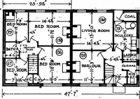 An illustration from Type plans and elevations of houses designed by the Ministry of Health in connection with state-aided housing schemes (1920)