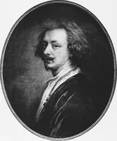 An illustration from A catalogue raisonné of the works of the most eminent Dutch, Flemish, and French painters; in which is included a short biographical notice of the artists, with a copious description of their principal pictures; a statement of the prices at which such pictures have been sold at public sales on the continent and in England; a reference to the galleries and private collections, in which a large portion are at present; and the names of the artists by whom they have been engraved; to which is added, a brief notice of the scholars & imitators of the great masters of the above schools: (1829)